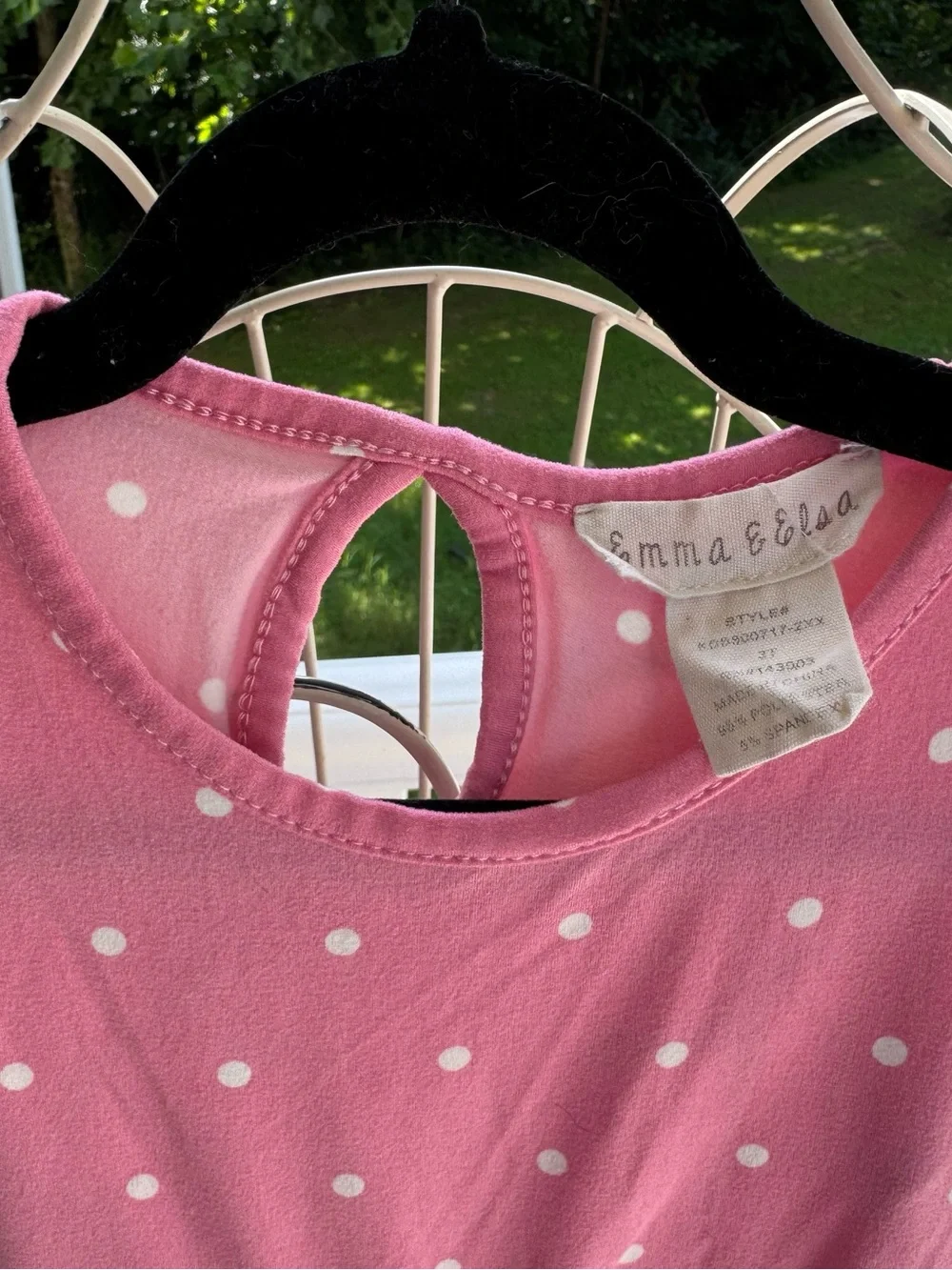 Emma & Elsa Pink Polka Dot Knit Dress. Size 2T